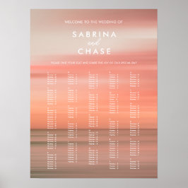 Poster Sinal de Casamento Alfabético de Cor de Água do Bl