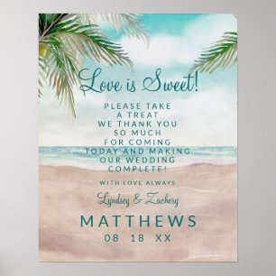 Poster Sinal de Casamento Amor de Brisa de Ilha é Doce Tr
