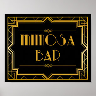 Pôster Sinal de Casamento - Bar Mimosa Gatsby Sinal de Ca