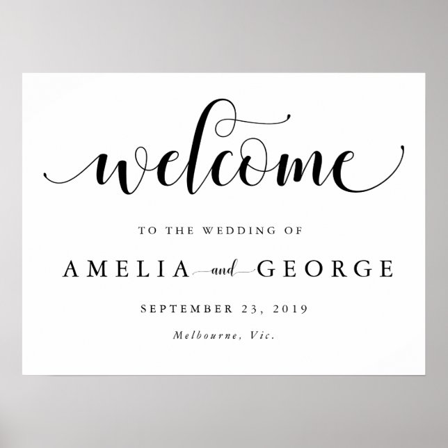 Poster Sinal de casamento bem-vindo (Frente)