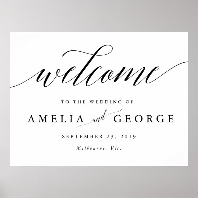 Poster Sinal de casamento bem-vindo (Frente)