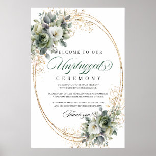 Poster Sinal de Casamento Bohemian Eucalyptus Unplugged D