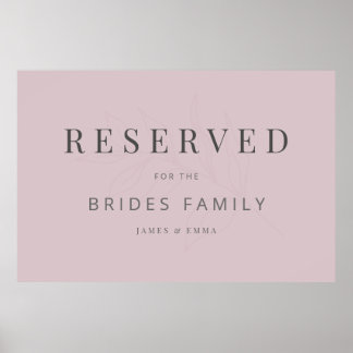 Poster Sinal de Casamento Botânico Minimalista Rosa Desbo
