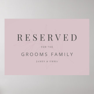 Poster Sinal de Casamento Botânico Minimalista Rosa Desbo