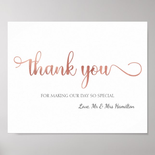 Poster Sinal de Casamento Branco Dourado Rosa (Frente)