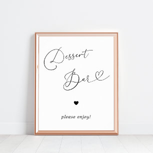 Poster Sinal de Casamento Branco Preto do Bar de Manusert
