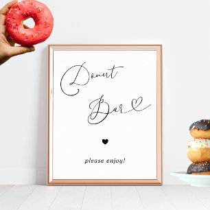 Poster Sinal de Casamento Branco Preto do Bar de Script d