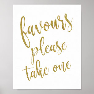Pôster Sinal de Casamento Brilhante 8x10 'Presentes, por 