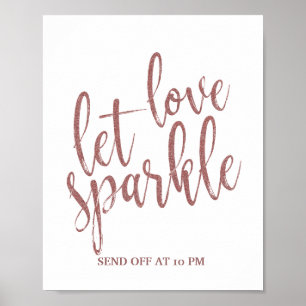 Poster Sinal de casamento brilhante em Rose Gold