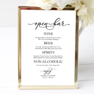 Poster Sinal de Casamento com Caligrafia Elegante para Ba