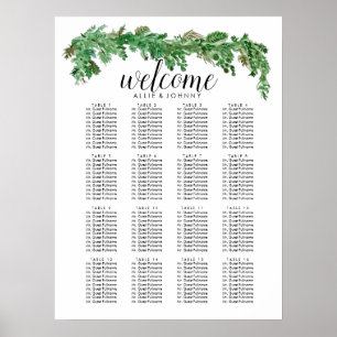 Poster Sinal de Casamento com Grinalda de Verdura para Ca