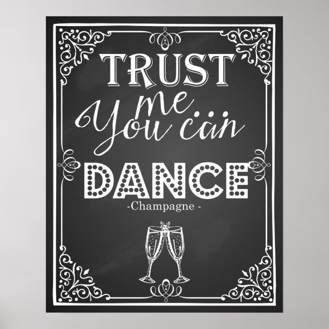 Poster sinal de casamento confie em mim. (Frente)