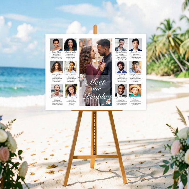 Poster Sinal de Casamento Conheça Nossas Pessoas (Meet Our People Wedding Sign)