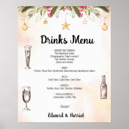 Poster Sinal de Casamento das Bebidas de Natal