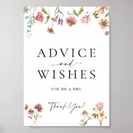 Poster Sinal De Casamento De Advertência E Desejo De Flor