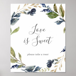 Poster Sinal de casamento de amor verde outono é doce