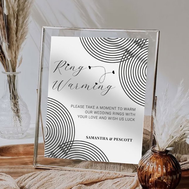 Poster Sinal de Casamento de Aquecimento de Anéis Mínimos (Criador carregado)