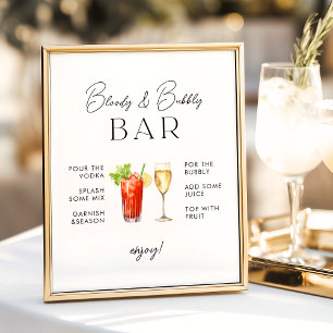 Poster Sinal de Casamento de Bar Sangrento e Espumante