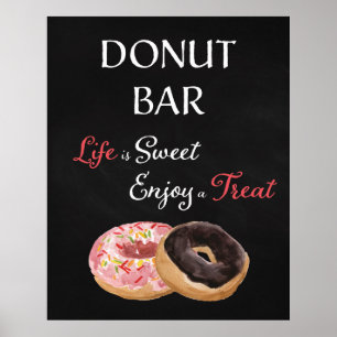 Poster Sinal de Casamento de Barra de Donut - A Vida é Do