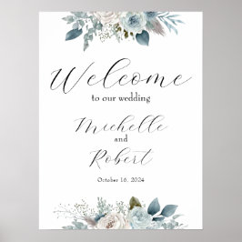 Poster Sinal de casamento de boas-vindas personalizado