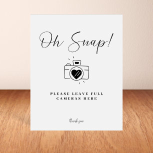 Poster Sinal de Casamento de Câmara Descartável Oh Snap E