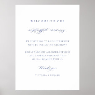 Poster Sinal de Casamento de Cerimônia Desconectada Azul