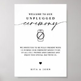 Poster Sinal de Casamento de Cerimônia Não Conectada à Ca