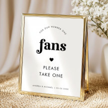 Sinal de Casamento de Fãs e Letra Retro Minimalist