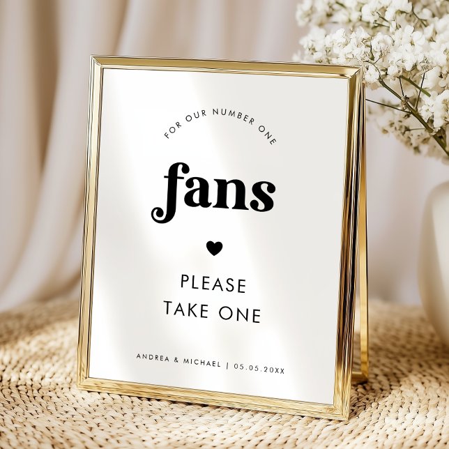 Poster Sinal de Casamento de Fãs e Letra Retro Minimalist (Criador carregado)