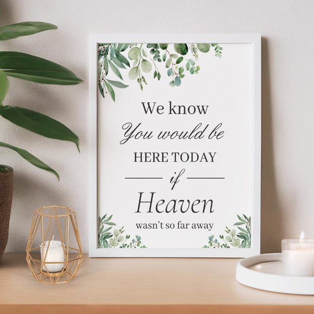 Poster Sinal de casamento de folhas de eucalipto em memór (Criador carregado)