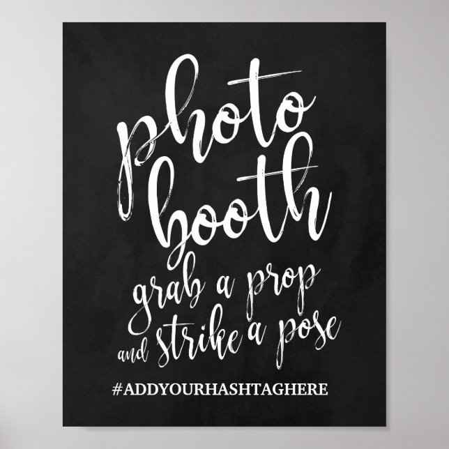 Poster Sinal de Casamento de Foto Booth Chalkboard 8x10 (Frente)