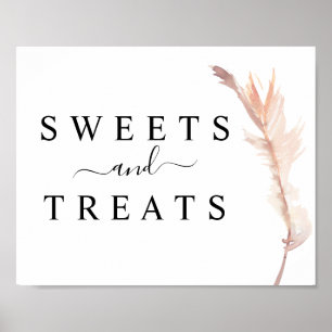 Poster Sinal de Casamento de Grass de Pampas de Blush