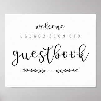Poster Sinal de Casamento de Guestbook