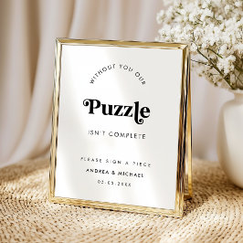 Poster Sinal de Casamento de Guestbook Minimalista de Scr