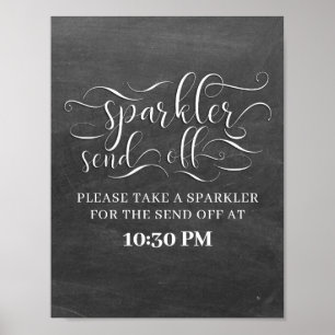 Poster Sinal de Casamento de Hora do Sparkler Enviar