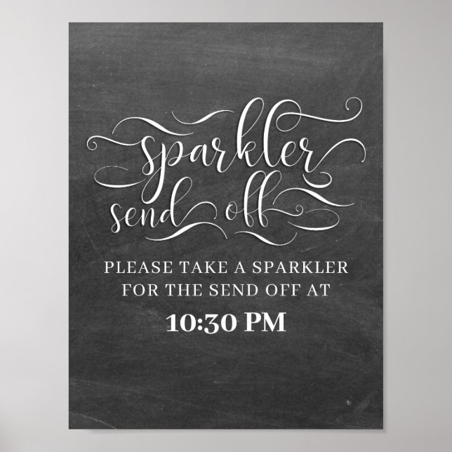 Poster Sinal de Casamento de Hora do Sparkler Enviar (Frente)