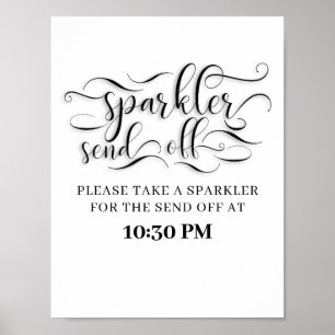 Poster Sinal de Casamento de Hora do Sparkler Enviar