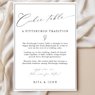Poster Sinal de Casamento de Mesa de Biscoito Minimalista