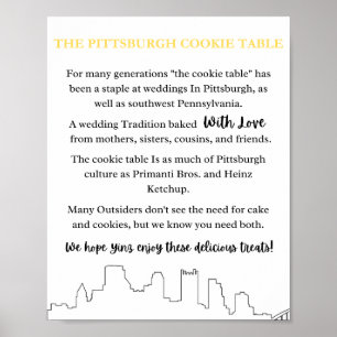 Poster Sinal de Casamento de Mesa de Pittsburgh Cookie