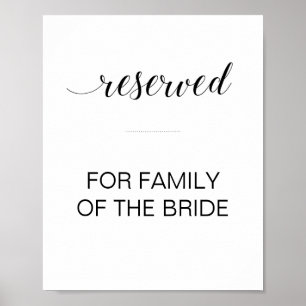 Poster Sinal de Casamento de Mesa Reservado para Script P