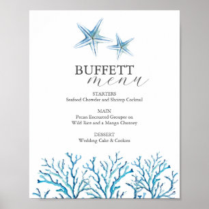 Poster Sinal de Casamento de Praia Buffett Estrelas de Aq