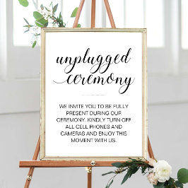 Poster Sinal de Casamento de Script Elegante de Cerimônia