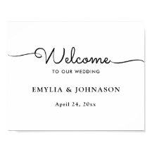 Sinal de Casamento de Script Elegante Minimalista 