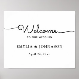 Poster Sinal de Casamento de Script Elegante Minimalista 