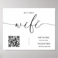 Sinal de casamento de senha de WiFi moderno minima