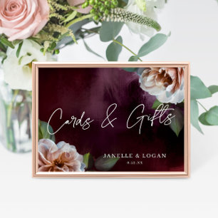 Poster Sinal de Casamento de Tabletop Floral Moody Rustic