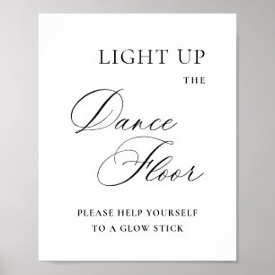 Poster Sinal de Casamento de Tarifa Mínima Elegante e Sim