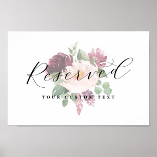 Poster Sinal de Casamento de Texto Personalizado Reservad