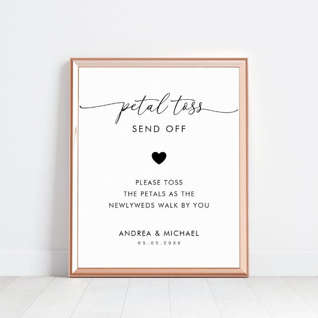 Poster Sinal de Casamento de Toss Petal de Script Moderno (Criador carregado)