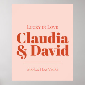 Poster Sinal de Casamento de Vegas Retroativo